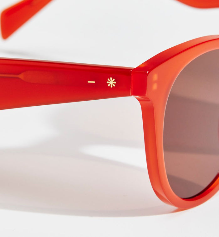 Sun Hero Bio-Acetate Sunglasses - Tangerine with Brown Mono Lens
