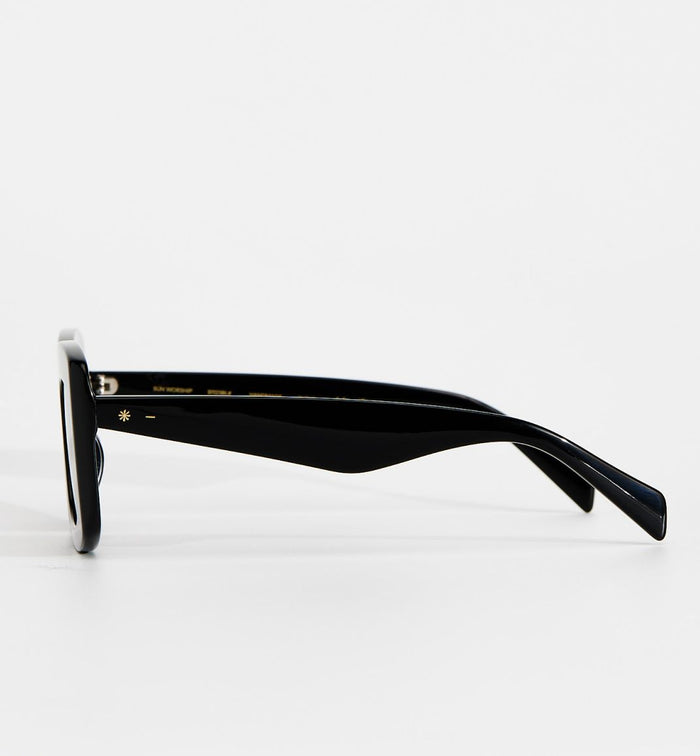 Sun Worship Bio-Acetate Sunglasses - Black with Smoke Lens